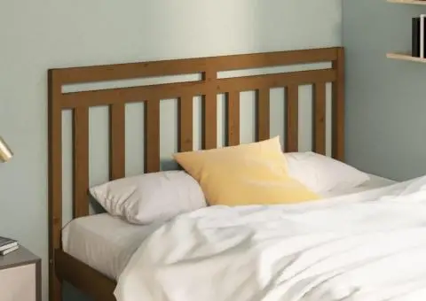 Tăblie de pat, maro miere, 126x4x100 cm, lemn masiv de pin - 1/5