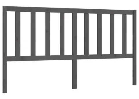 Tăblie de pat, gri, 186x4x100 cm, lemn masiv de pin - 2/5