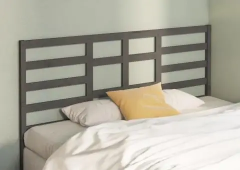 Tăblie de pat, gri, 206x4x104 cm, lemn masiv de pin - 3/5