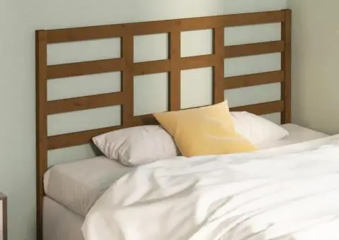 Tăblie de pat, maro miere, 146x4x104 cm, lemn masiv de pin - 3/5