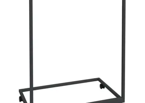 Masă laterală cu roți, negru, 55x35x70 cm, lemn prelucrat - 5/5