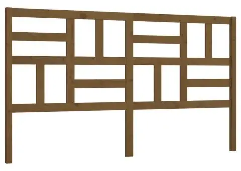 Tăblie de pat, maro miere, 206x4x104 cm, lemn masiv de pin - 2/5