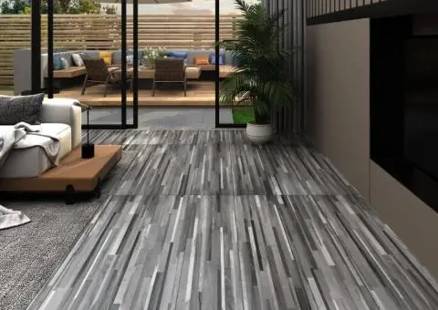 Plăci pardoseală autoadezive, lemn gri dungi, 2,51 m², 2 mm PVC - 1/5