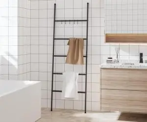 vidaXL Scară suport pentru prosoape, 5 niveluri, negru, 58x175 cm fier