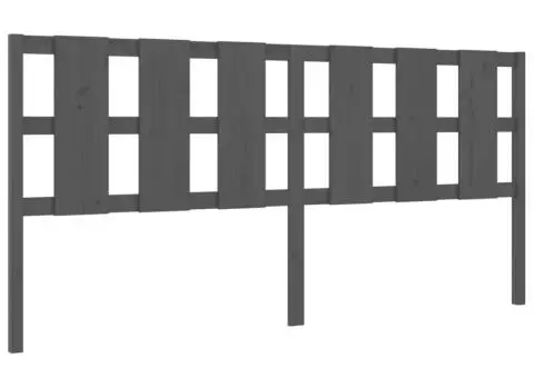 Tăblie de pat, gri, 205,5x4x100 cm, lemn masiv de pin - 2/5