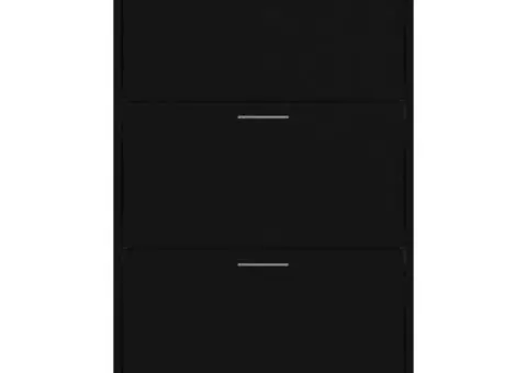 Pantofar, negru, 63x24x103 cm, lemn compozit - 4/5