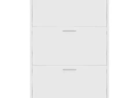 Pantofar, alb, 63x24x103 cm, lemn compozit - 4/5