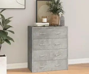 vidaXL Servantă cu 4 sertare, gri beton, 60x30,5x71 cm