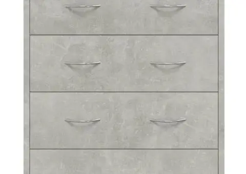 Servantă cu 4 sertare, gri beton, 60x30,5x71 cm - 4/5