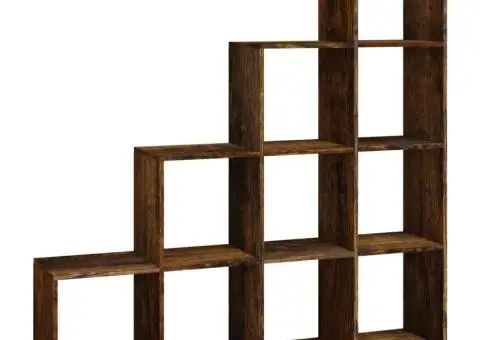 Bibliotecă în trepte, stejar fumuriu, 142 cm, lemn compozit - 2/5