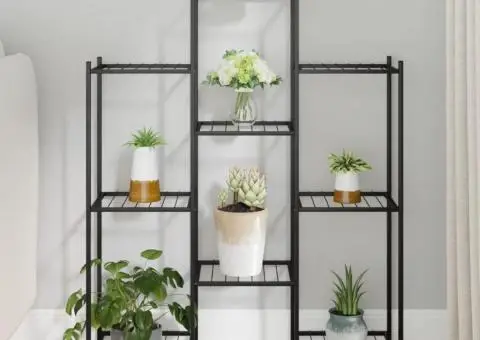 Suport pentru flori, 83x25x100 cm, negru, fier - 1/5