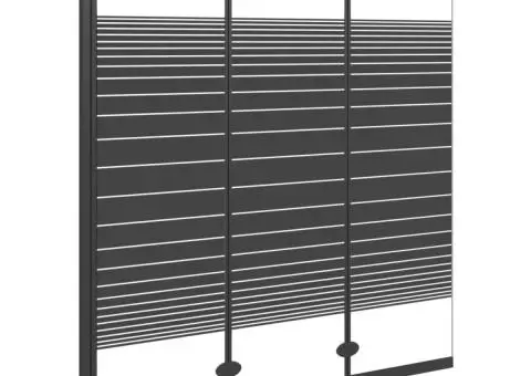 Cabină de duș pliabilă, 3 panouri, negru, 130x130 cm, ESG - 2/5