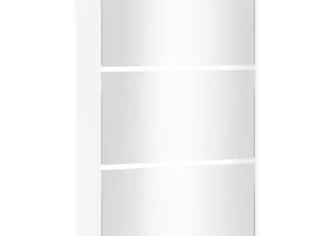 Pantofar cu oglindă, 3 niveluri, Alb extralucios, 63x17x102,5cm - 3/5