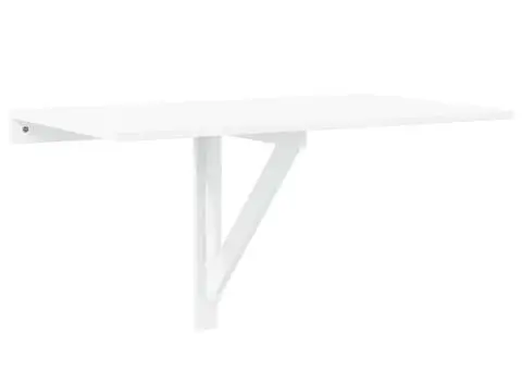 Masă perete pliantă alb extralucios 100x60x56 cm lemn compozit - 2/5