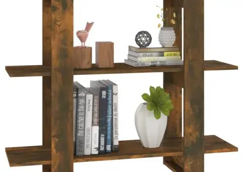 Bibliotecă/Separator cameră, stejar fumuriu, 100x30x87 cm - 5/5