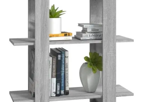 Bibliotecă/Separator cameră, gri sonoma, 80x30x87 cm - 4/5