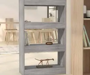 vidaXL Bibliotecă/Separator cameră, gri sonoma, 60x30x103 cm, PAL