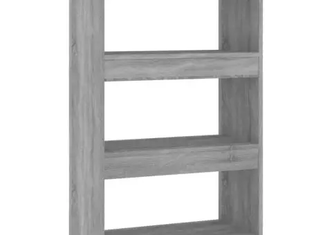 Bibliotecă/Separator cameră, gri sonoma, 60x30x103 cm, PAL - 2/5