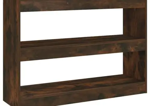 Bibliotecă/Separator cameră, stejar fumuriu, 100x30x72 cm - 2/5