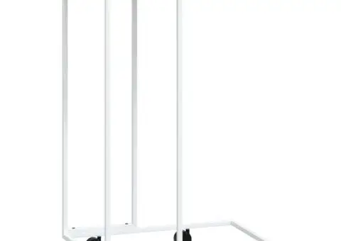 Măsuță laterală cu roți, alb/maro, 40x30x63,5 cm lemn prelucrat - 2/5