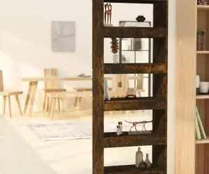 vidaXL Bibliotecă/Separator stejar afumat 60x30x166 cm, lemn prelucrat