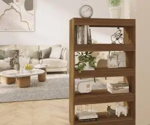vidaXL Bibliotecă/Separator cameră, stejar maro, 80x30x135 cm, PAL
