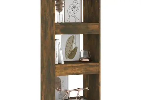 Bibliotecă/Separator cameră, stejar fumuriu, 40x30x103 cm, PAL - 4/5