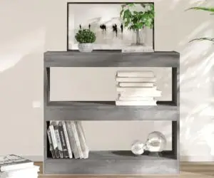 vidaXL Bibliotecă/Separator cameră, gri sonoma, 80x30x72 cm, PAL