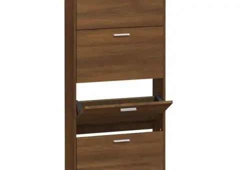 Pantofar, stejar maro, 59x17x150 cm, lemn compozit - 2/5