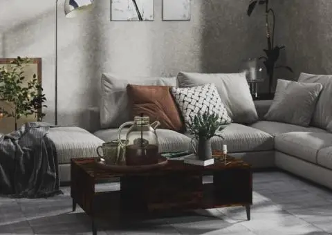 Măsuță de cafea, stejar fumuriu, 103,5x60x35 cm, lemn prelucrat - 1/5