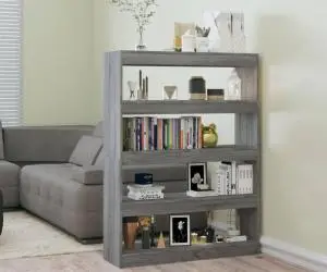 vidaXL Bibliotecă/Separator cameră, gri sonoma, 100x30x135 cm