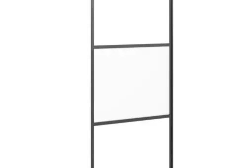 Perete cabină duș walk-in negru 80x195 cm Sticlă ESG semi-mată - 2/5