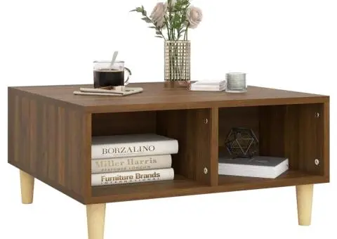 Masă de cafea, stejar maro, 60x60x30 cm, lemn prelucrat - 3/5