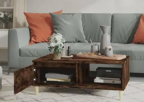 Măsuță de cafea, stejar fumuriu, 90x60x35 cm, lemn prelucrat - 3/5