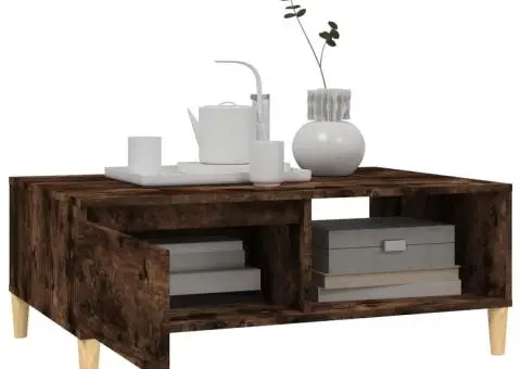 Măsuță de cafea, stejar fumuriu, 90x60x35 cm, lemn prelucrat - 4/5