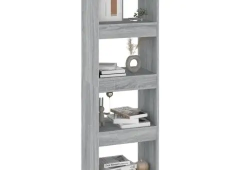 Bibliotecă/Separator cameră, gri sonoma, 40x30x135 cm - 5/5