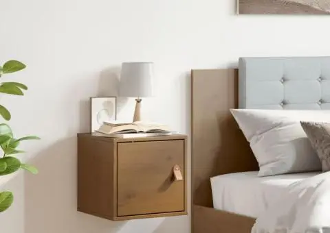 Dulap de perete, maro miere, 31,5x30x30 cm, lemn masiv de pin - 1/5