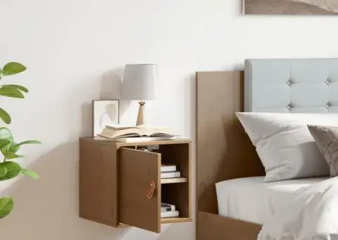 Dulap de perete, maro miere, 31,5x30x30 cm, lemn masiv de pin - 3/5