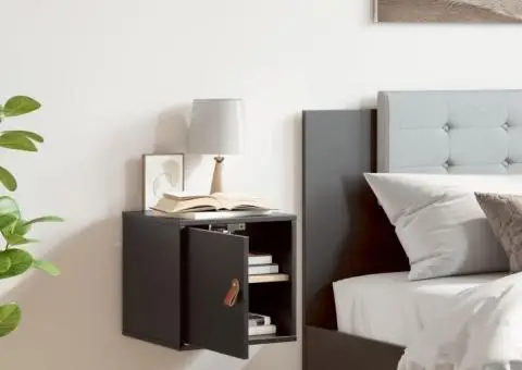 Dulap de perete, negru, 31,5x30x30 cm, lemn masiv de pin - 3/5