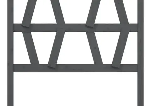 Tăblie de pat, gri, 106x4x100 cm, lemn masiv de pin - 3/5