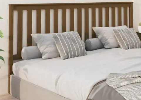 Tăblie de pat, maro miere, 206x6x101 cm, lemn masiv de pin - 1/5