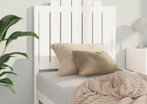 Tăblie de pat, alb, 81x4x110 cm, lemn masiv de pin - 3/5