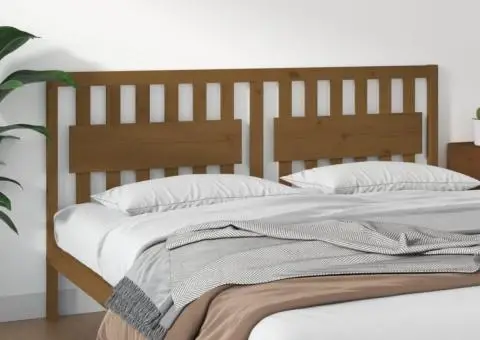 Tăblie de pat, maro miere, 185,5x4x100 cm, lemn masiv de pin - 1/5