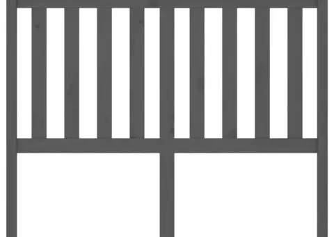 Tăblie de pat, gri, 146x6x101 cm, lemn masiv de pin - 3/5