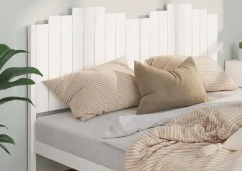 Tăblie de pat, alb, 186x4x110 cm, lemn masiv de pin - 3/5