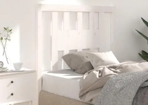 Tăblie de pat, alb, 96x4x100 cm, lemn masiv de pin - 5/5