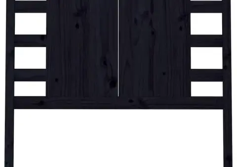 Tăblie de pat, negru, 81x4x100 cm, lemn masiv de pin - 3/5