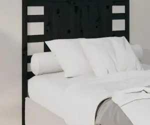 vidaXL Tăblie de pat, negru, 96x4x100 cm, lemn masiv de pin