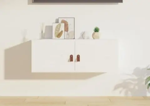 Dulap de perete, alb, 80x30x30 cm, lemn masiv de pin - 1/5