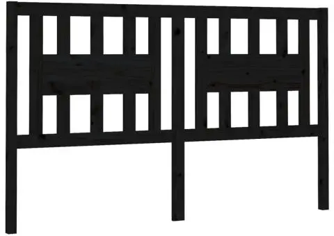 Tăblie de pat, negru, 156x4x100 cm, lemn masiv de pin - 2/5